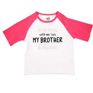 My Brother 2T 3/4 Length Pink Sleeve Shirt