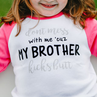 My Brother 2T 3/4 Length Pink Sleeve Shirt