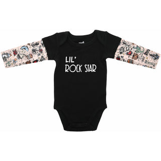 Rock Star 12-24 Months Biker Tat Tee Bodysuit