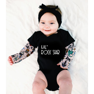 Rock Star 12-24 Months Biker Tat Tee Bodysuit
