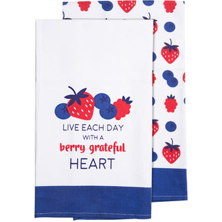 Berry Grateful Tea Towel Gift Set (2 - 19.75" x 27.5")