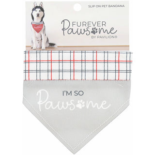 I'm So Pawsome 7" x 5" Canvas Slip on Pet Bandana