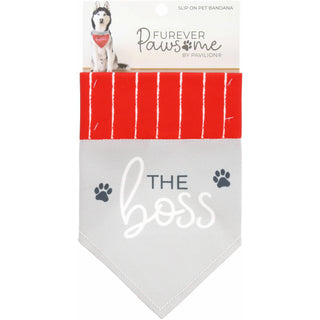 The Boss 7" x 5" Canvas Slip on Pet Bandana