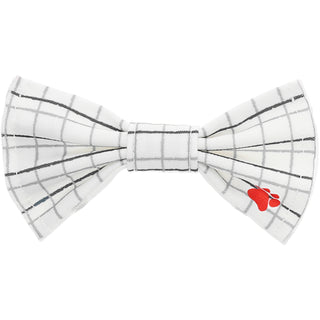 White Checkered 3" x 1.75" Canvas Pet Bow Tie