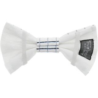 White Checkered 3" x 1.75" Canvas Pet Bow Tie
