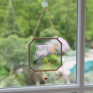 Friends 5" x 5" Glass Sunatcher