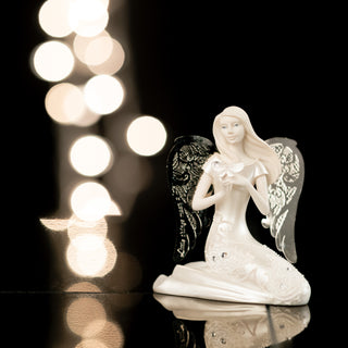 April Birthstone Angel 3.5" April Angel with Diamond Butterfly