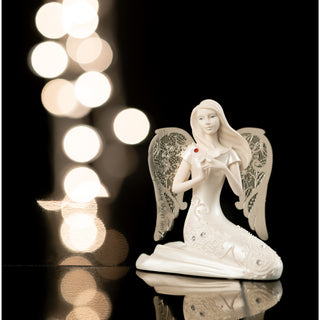 July Birthstone Angel 3.5" July Angel with Ruby Butterfly