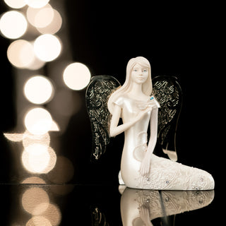 December Birthstone Angel 3.5" December Angel with Blue Topaz Butterfly