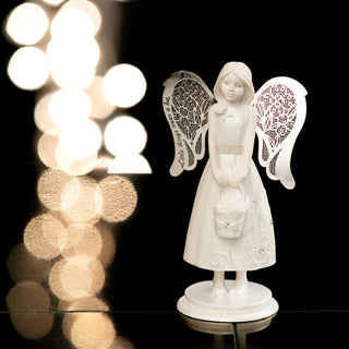Flower Girl 4.25" Angel with Basket Flowers