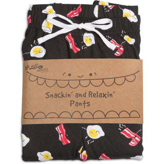 Bacon and Eggs XS Black Unisex Lounge Pants