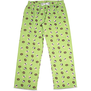 Donuts and Coffee XL Green Unisex Lounge Pants