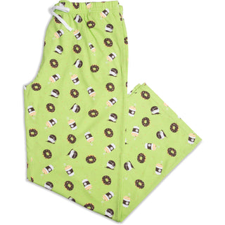 Donuts and Coffee XL Green Unisex Lounge Pants
