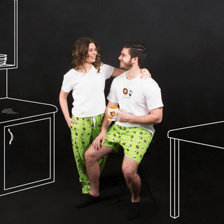 Donuts and Coffee XL Green Unisex Lounge Pants
