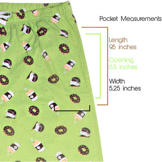 Donuts and Coffee XL Green Unisex Lounge Pants