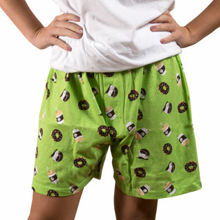 Coffee and Donut XS Green Unisex Boxers