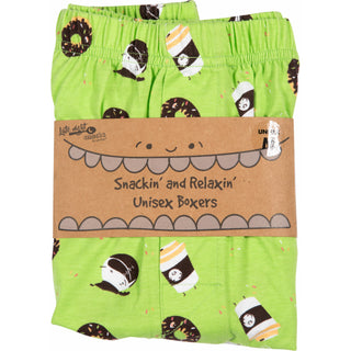 Coffee and Donut XS Green Unisex Boxers