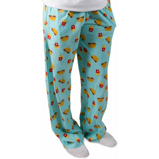 Cheeseburger and Fries XS Light Blue Unisex Lounge Pants