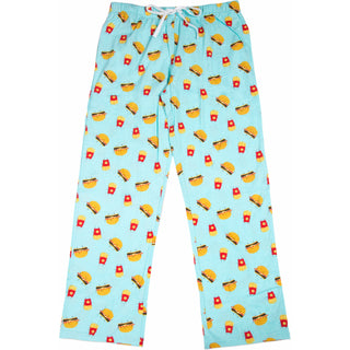 Cheeseburger and Fries XS Light Blue Unisex Lounge Pants