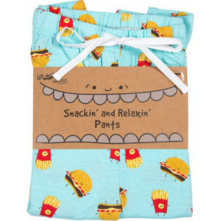 Cheeseburger and Fries XS Light Blue Unisex Lounge Pants