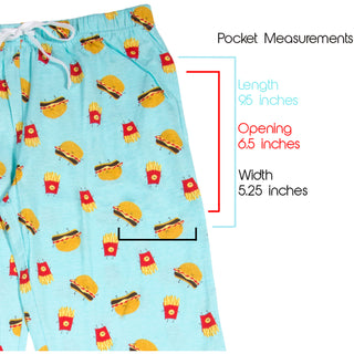 Cheeseburger and Fries XS Light Blue Unisex Lounge Pants