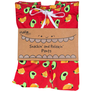 Taco and Avocado XS Red Unisex Lounge Pants
