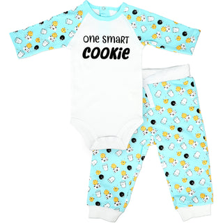 Smart Cookie 6-12 Months Light Blue Bodysuit & Pants Set