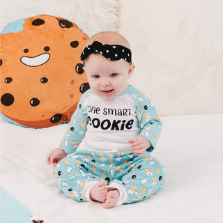Smart Cookie 6-12 Months Light Blue Bodysuit & Pants Set