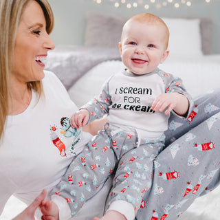 I Scream 6-12 Months Gray Bodysuit & Pants Set