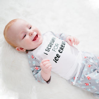 I Scream 6-12 Months Gray Bodysuit & Pants Set
