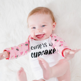 Cute as a Cupcake 6-12 Months Pink Bodysuit & Pants Set