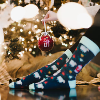 Get Lit 4" Ornament with Unisex Holiday Socks