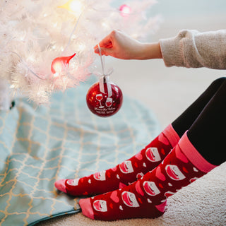 The Wine You're With 4" Ornament with Unisex Holiday Socks