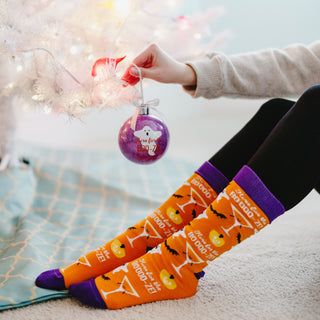 Boo-ze! 4" Ornament with Unisex Holiday Socks