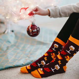 Thanksgiving 4" Ornament with Unisex Holiday Socks