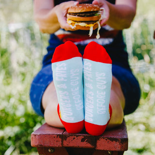 Burger and Fries Cotton Blend Ankle Socks