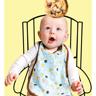 Cookies and Milk Light Blue Reversible Bib 6 Months - 3 Years