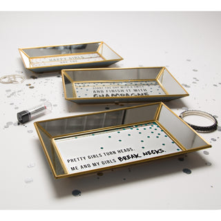 Pretty Girls Turn Heads 10" x 6" x 1" Mirror Tray