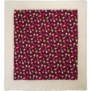 I Love Wine 45" x 50" Sherpa Blanket