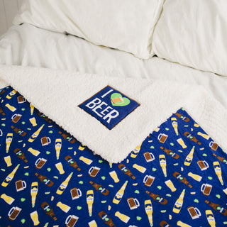 I Love Beer 45" x 50" Sherpa Blanket