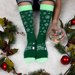 Christmas Wine M/L Unisex Crew Socks (Set of 4 )