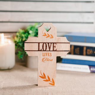 Love 8" Self-Standing Cross Plaque