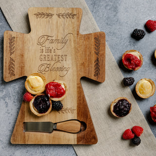 Family 12" Acacia Cheese/Bread Board Set