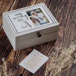 Pray 6.5" x 5" Prayer Box with Photo Frame (Holds 2.25" x 3.25" Photo)