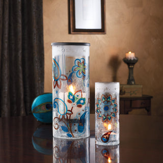 Home 10" Glass Hurricane Candle Holder