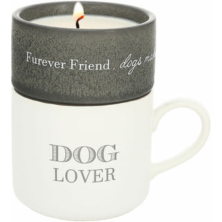 Dog Stacking Mug and Candle Set 100% Soy Wax Scent: Tranquility