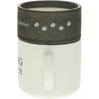 Dog Stacking Mug and Candle Set 100% Soy Wax Scent: Tranquility