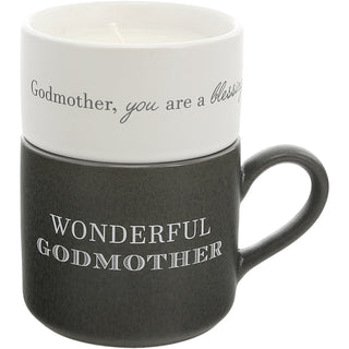 Godmother Stacking Mug and Candle Set 100% Soy Wax Scent: Tranquility