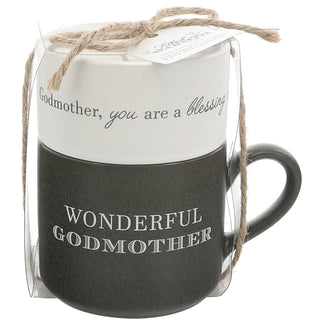 Godmother Stacking Mug and Candle Set 100% Soy Wax Scent: Tranquility