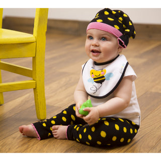Yellow and Black Dot 0-12 Month Baby Hat